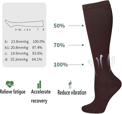 Bestjybt 3 Pairs Compression Socks for Women & Men Circulation 15-20 mmHg Support Socks for Athletic Running Cycling