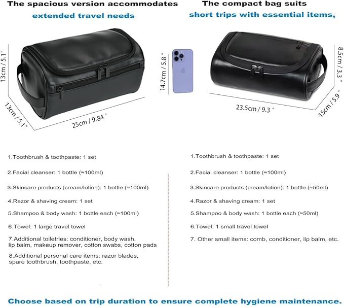 Personalized Small Toiletry Bag for Men, Minimalist Travel Toiletry Organizer Dopp Kit Water-resistant Shaving Bag for Toiletries Accessories, Door Room Essentials, Ideal Chrismas Gifts For Men