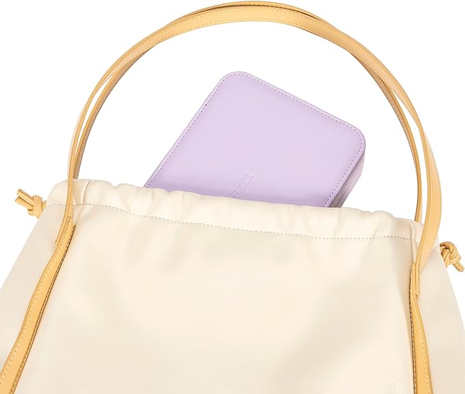 LANDICI Small Jewelry Box for Women Girls, PU Leather Travel Jewelry Case, Portable Jewelry Organizer Storage Holder Display for Ring Earrings Necklace Bracelet Bangle Men Kids Gift, Lavender