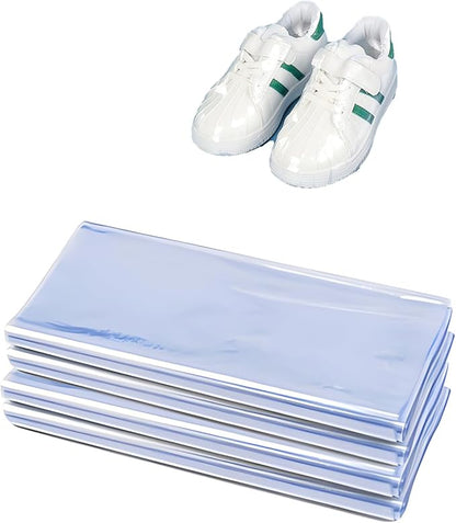 200-Pack Shoe Shrink Wrap Bags - 11x18 Inches Sneaker Heat Shrink Wrap for Men & Women - Shoe Organizer Bags to Prevent Sole Yellowing & Keep Dust Away (200), transparent