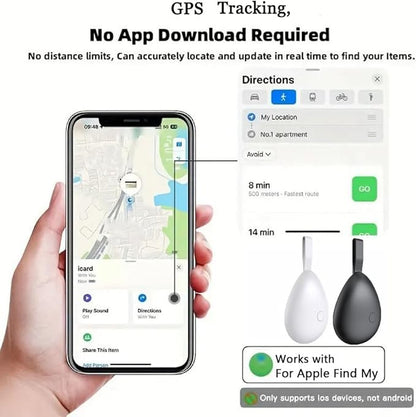 GPS Tracker for Vehicles, Mini Tracking Device for Vehicles, Car Tracker Device Hidden No Subscription Work with Find My (iOS Only), Key Finder, for Kids, Dogs, Luggage, Bag (Black and White, 4 Pack)