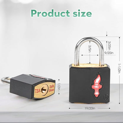 TSA Approved Luggage Lock and 6 Luggage Tags, TSA Gun Lock Also Can Suit for Suitcase, Luggage, Backpack, Laptop Bag, Locke 6 Pack Black