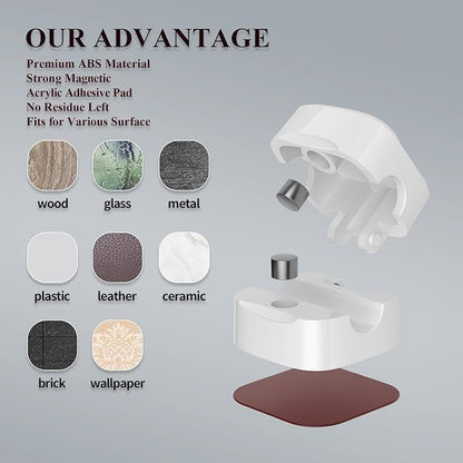 12 Pack Cable Clips, Cord Organizer, Cord Holder for Nightstand, Magnetic Cord Organizer, Strong Adhesive Charging Cable Keeper, Clip Holder