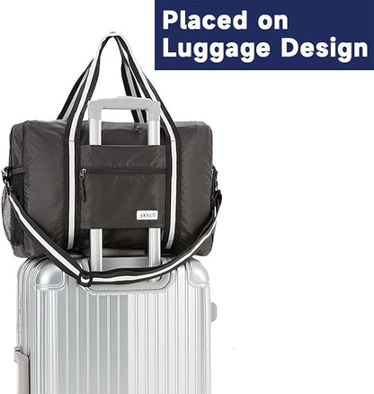 Arxus Foldable Tote Bag for Travel Expandable Lightweight Carry On Luggage 22L Packable Duffle Bag for Traveling