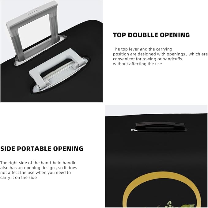 Decorative O Suitcase Protectors Elastic Washable Luggage Covers With Concealed Zippers For 18-32 Inch Luggage (Size L: Fits 25-28 Inch)