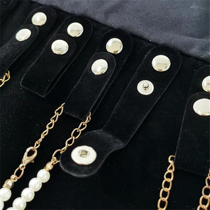 Velvet Travel Jewelry Case Roll Bag Organizer for Necklace Bracelet Earrings Ring (Black) (Black（6+2+4+2)