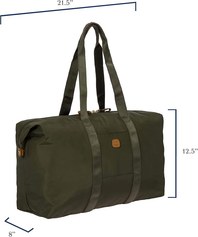 Bric's X-Bag/X-Travel 2.0 Overnight Weekender Folding Duffel Bag - 22" Carry On Bag - Olive