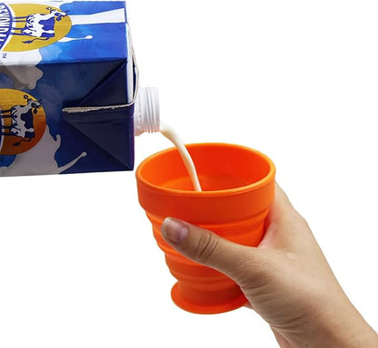 Collapsible Silicone Cup - 6 Piece Collapsible Silicone cup with Lid, Expandable Drinking Glasses Set, Reusable cup, Suitable for Camping and Hiking