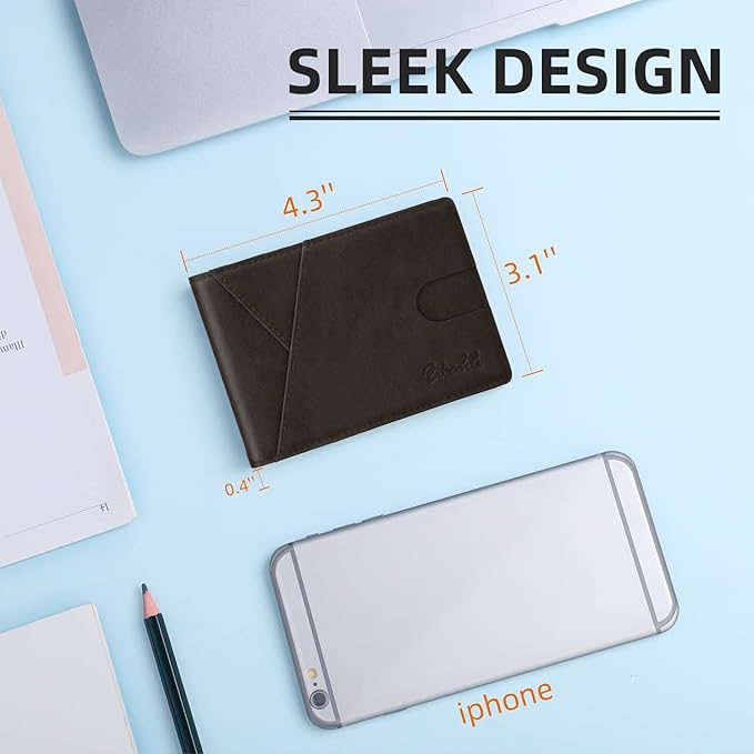 Zitahli Wallet for Men Slim 11 Credit Card Holder RFID Blocking Small Men's Wallet Bifold Minimalist Front Pocket With Mens Gifts Box