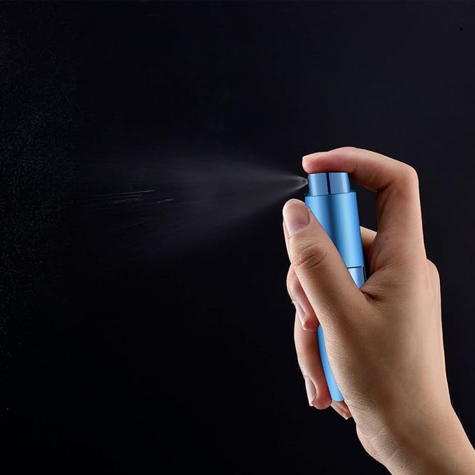Lil Ray 8ml Portable Mini Perfume Atomizer(7 PCS) Refilable Empty Small Spray Bottle with Lifting Nozzle for Travel, Pocket Cologne Sprayer (7 Colors)