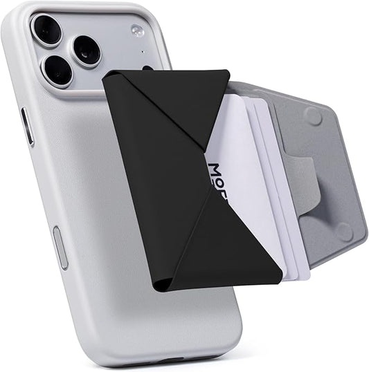 MOFT Magsafe Wallet, Slim Magnetic 8 - Card Holder, Snap Field Wallet with Pull to Access Design, RFID Blocking, MOVAS Veagn Leather Minimalist Travel Wallet for Men & Women, Jet Black