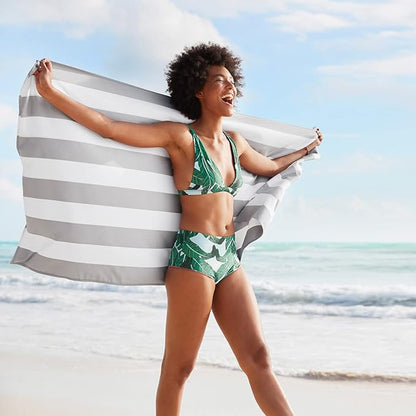 Dock & Bay Beach Towel - Quick Dry, Sand Free - Compact, Lightweight - 100% Recycled - Includes Bag - Cabana - Set of 6 - Extra Large (200x90cm, 78x35)