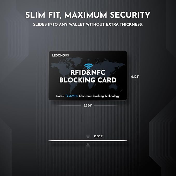 RFID Blocking Cards – 6 Pack| Anti-Theft Contactless NFC Protection for Debit Credit Cards & Wallet | Slim & Durable Perfectly fits in Wallet | 2 RFID Sleeves Included |Black