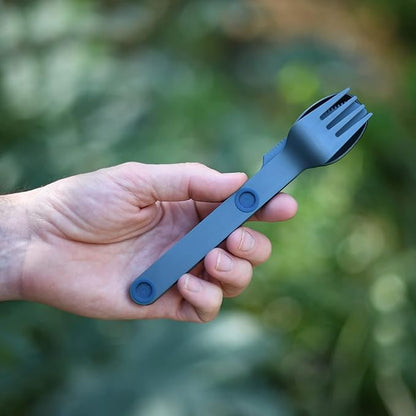 FULL WINDSOR - MAGWARE Magnetic Camping Cutlery Set - Travel Utensils for Camping, Cooking, and Outdoor Dining - Knife, Fork & Spoon - Portable Silverware with Pouch - Blue (3 PCS)