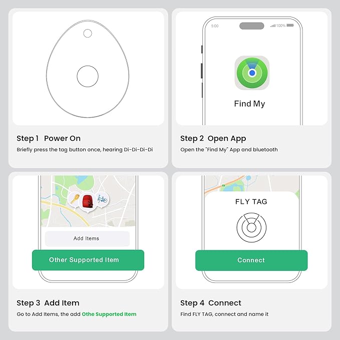 Tracker Tags 1-Pack for Apple Find My, Official MFi Certified, Smart Bluetooth Key Finder, Tracking Device for iPhone, Mini Finder Locator for Luggage, Backpack, Wallet, Bags, Dog, Pet, Camera, eBike
