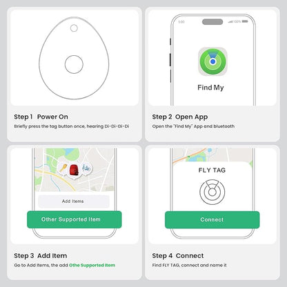 Tracker Tags 4-Pack for Apple Find My, Official MFi Certified, Smart Bluetooth Key Finder, Tracking Device for iPhone, Mini Finder Locator for Luggage, Backpack, Wallet, Bags, Dog, Pet, Camera, eBike