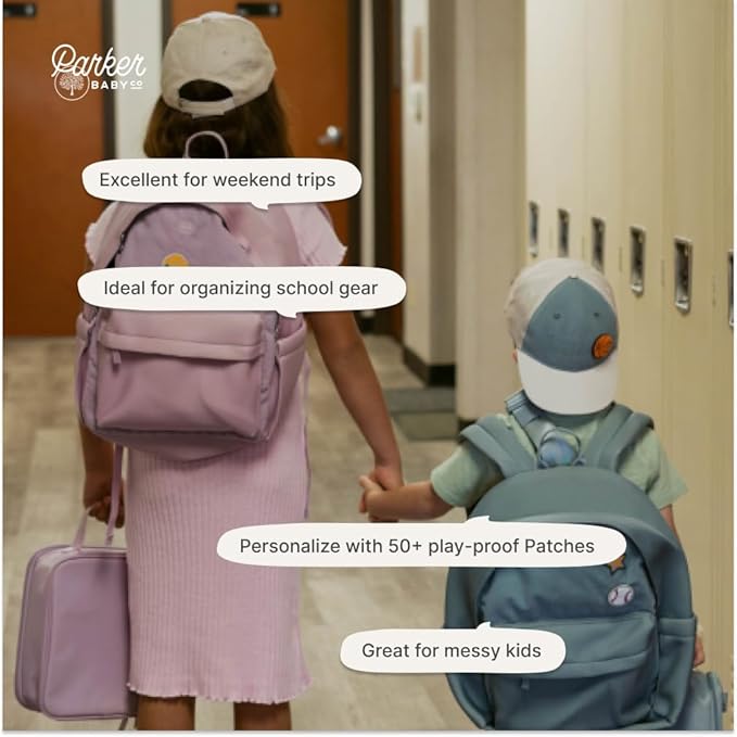 Parker Kids Backpack | Tear-Resistant & Comfortable School & Travel Backpack for Kids with Patch Customization