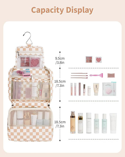 Narwey Small Hanging Travel Toiletry Bag for Women, Travel Bag for Toiletries, Makeup Bag Organizer Cosmetic Bags Make Up Bags for Girls