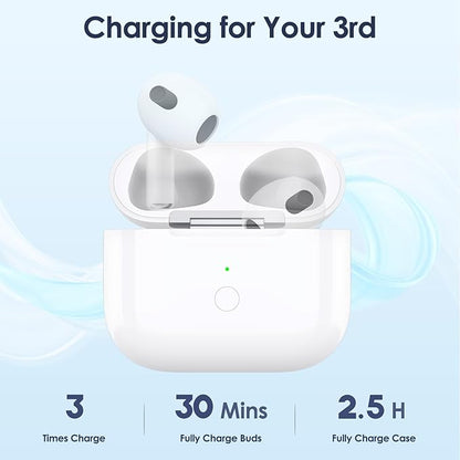 Wireless Charging Case Compatible with Air Pods 3, Compatible with AirPods 3rd Generation Charging Case with 600mAh Built-in Battery with Pairing Sync Button (No Earbuds), White