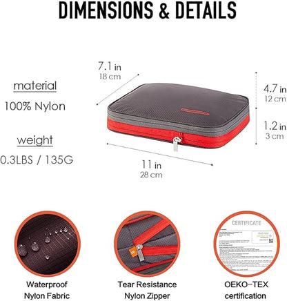 Bee Nesting Waterproof Compression Packing Cubes,Travel Packing organizers for Carry on Luggage,Backpacking, Suitcases