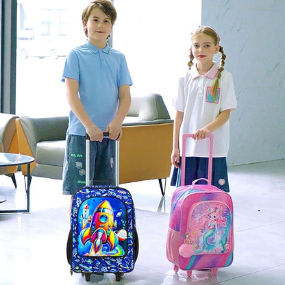 KLFVB Kids Luggage for Boys Girls, Cute Rolling Wheels Suitcase for Toddler, Children Travel Carry on Suitcase