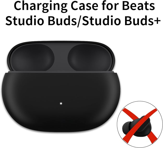 Charging Case Replacement Compatible for Beats Studio Buds Wireless Earbuds (Not Include Earbud) Type-C Protective Case (Black) Bluetooth Pairing Sync Button