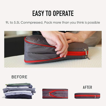 Bee Nesting BeeNesting Waterproof Compression Packing Cubes 5/6/8 sets, Large Travel Packing organizers for Carry on Luggage, 2 Sides Expandable Storage Bags