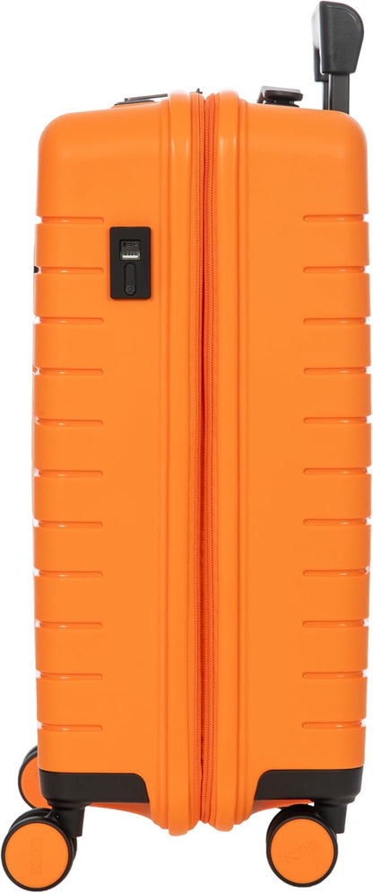 Bric's B|Y Ulisse Spinner Carry-On Suitcase, Lightweight Expandable Hard Shell Luggage with TSA Lock and Smooth 360° Wheels 21 Inch – Orange