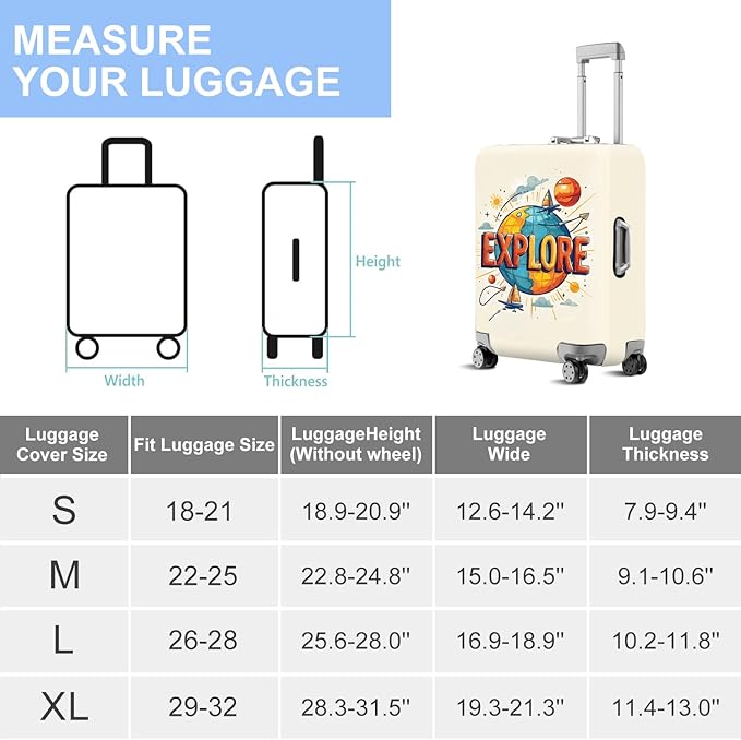 ANNA QUEEN Travel Luggage Cover Suitcase Protector Suitcase Cover Anti-Scratch,Stretchable Bag Cover Washable Durable Polyester