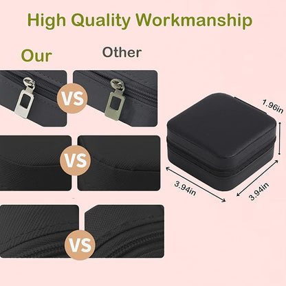 Travel Jewelry Case Bridesmaid Gifts Box,6 Pack Small Jewelry Box Mini Jewelry Organizer,PU Leather Portable Earring Storage Box for Women Girls Bridesmaid Proposal Gifts