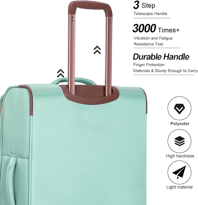 Travelhouse Luggage Set, Softside Suitcase 4-Piece (16/20/24/28), Expandable Lightweight Luggage Sets with Duffel Travel Bag,Suitcase with Double Spinner Wheels