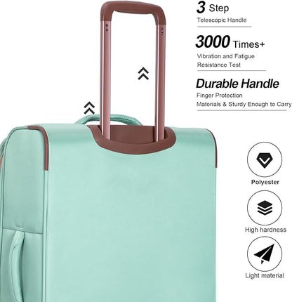 Travelhouse Luggage Set, Softside Suitcase 4-Piece (16/20/24/28), Expandable Lightweight Luggage Sets with Duffel Travel Bag,Suitcase with Double Spinner Wheels