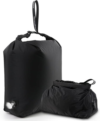 Travel Laundry Bag, Vacuum Compression Dirty Clothes Travel Bag Waterproof Wet Dry Bags Large Capacity Space Saver Bags Reusable Camp Clothes Organizer for Sports Dorm Laundromat (1 Pcs) (Black, M)