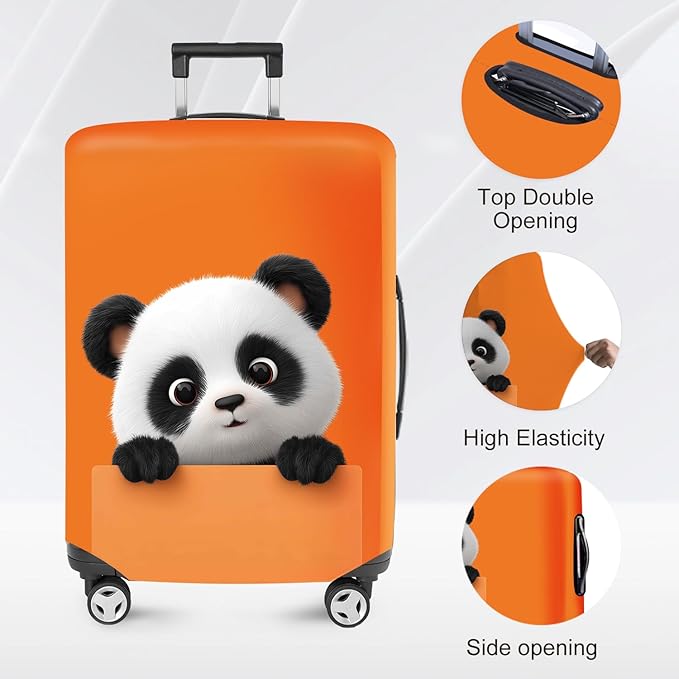 ANNA QUEEN Funny Cut panda Travel Luggage Cover Suitcase Protector Suitcase Cover Anti-Scratch,Stretchable Fit for 18-32Inch Luggage,Travel Bag Cover Washable XL(fits 29-32Inch suitcase)