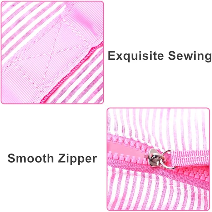 Kids Travel Overnight Bag Seersucker Carry On Lightweight Weekender Duffel Bag for Boys and Girls (Pink) X-large