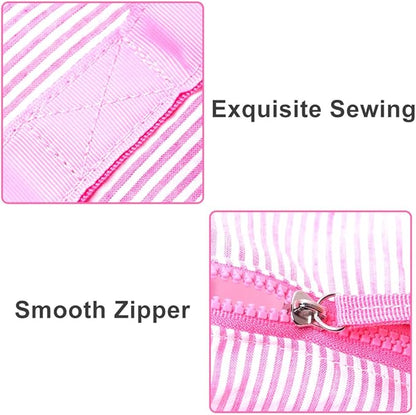 Kids Travel Overnight Bag Seersucker Carry On Lightweight Weekender Duffel Bag for Boys and Girls (Pink) X-large