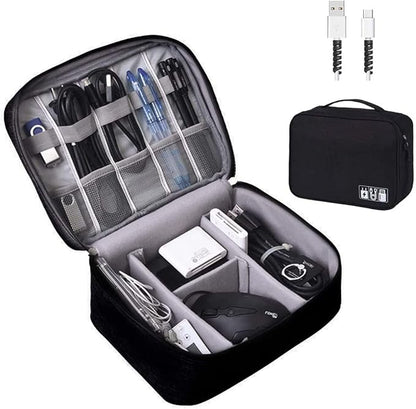 OrgaWise Electronics Organizer, Electronic Accessories Bag Travel Cable Organizer Three-Layer for iPad Mini, Kindle, Hard Drives, Cables, Chargers