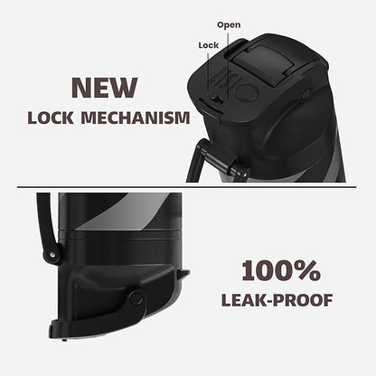 OISIZ Insulated Water Bottle 24 oz with 2 in 1 Spout and Straw Lid,One Click Safety Lock,100% Leakproof,Keep Cold 24H,Vacuum Stainless Steel Water Bottle for School,Travel and Sports,Dishwasher Safe