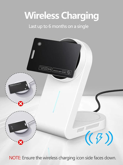 Wallet Tracker Card for Apple & Android, Find My Credit Card Tracker for Wallet, Luggage, Passport, Rechargeable Tracking Card Works with Apple Find My & Google's Find Hub (Black, 1 Pack)