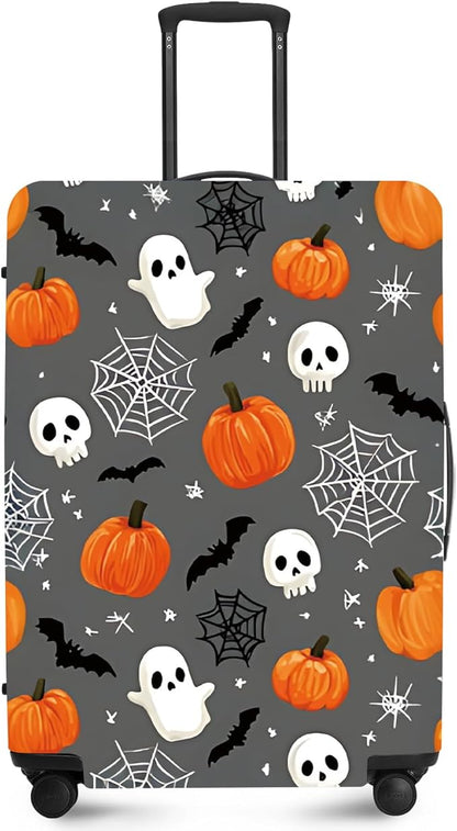 ANNA QUEEN Travel Pumpkin Spooky Halloween Luggage Cover Halloween Decorations Suitcase Protector Suitcase Cover Anti-Scratch,Stretchable Luggage Travel Bag Cover Washable