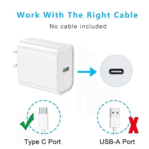 iPhone 16/15 Fast Charger Block, USB Type C Wall Charger 2Pack 20W PD Charging Brick Power Adapter Plug Box for Apple iPhone 16 Pro Max/iPhone 15 Plus/iPhone 14 Pro Max/14 Plus/13 Pro/12 Pro/Mini/iPad