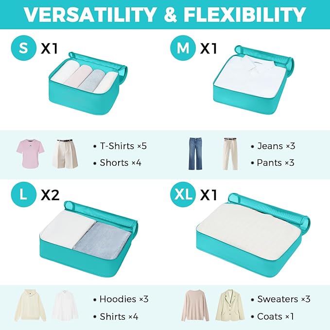 BAGAIL 9 Set Packing Cubes Luggage Packing Organizers for Travel Accessories