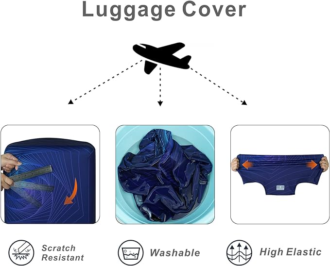 Explore Land Travel Luggage Cover Suitcase Protector Fits 31-32 Inch Case (Gyrotropic, XL)