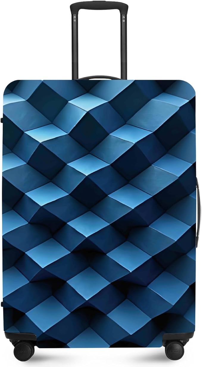 ANNA QUEEN Blue Travel Luggage Cover Suitcase Protector Suitcase Cover Anti-Scratch,Stretchable Fit for 18-32Inch Luggage,Travel Bag Cover Washable L(fits 26-28Inch suitcase)