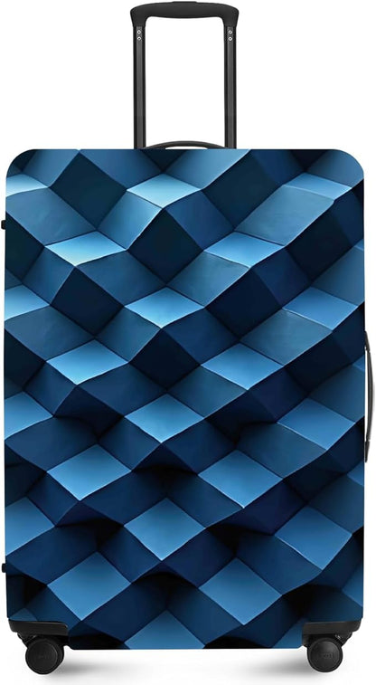 ANNA QUEEN Blue Travel Luggage Cover Suitcase Protector Suitcase Cover Anti-Scratch,Stretchable Fit for 18-32Inch Luggage,Travel Bag Cover Washable L(fits 26-28Inch suitcase)