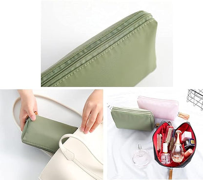 Medium Makeup Bag for Purse, Makeup Pouch Small Cosmetic Bag Mini Portable Handbag for Women and Girls (Emerald Green)