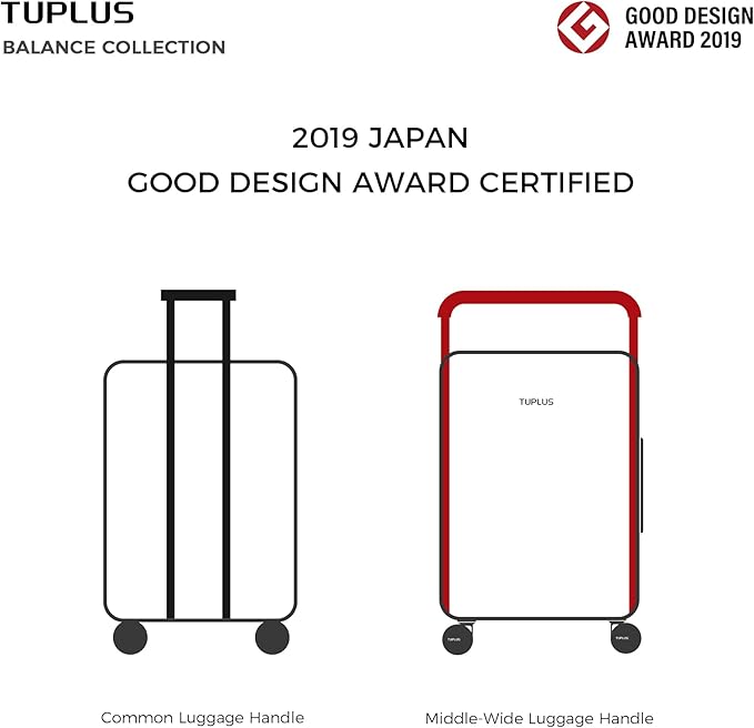 TUPLUS Suitcase ABS Hard Shell Luggage with 4 Spinner Wheels Hold Check in Travel Case, Balance Series