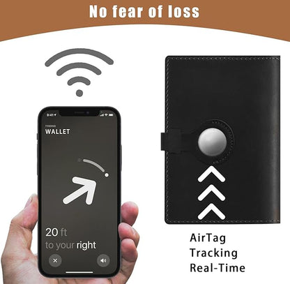 Jack&Chris Genuine Leather Passport Holder For Travel, RFID Blocking Handmade Passport Holder with Card Case Organized & Safe, Quality Travel Essentials for Women and Men for Gifting, Black