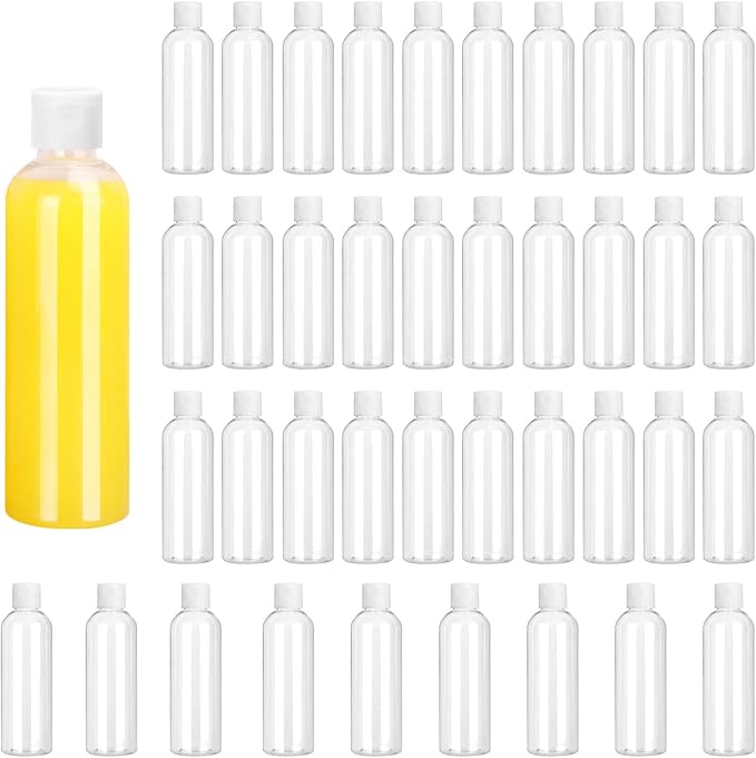 40 Pack 5 oz Plastic Bottles with Caps, Clear Empty Bottles, Cosmetic Containers for Lotion and Shampoo, Travel-Friendly Bottles, BPA-Free for Liquids and Personal Care