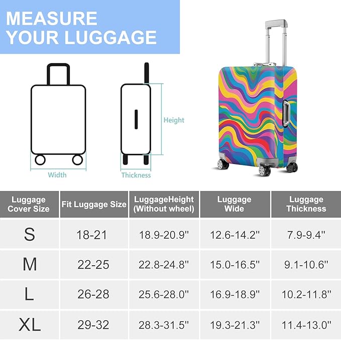 ANNA QUEEN Travel Luggage Cover Suitcase Protector Suitcase Cover Anti-Scratch,Stretchable Luggage Travel Bag Cover Washable